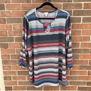 Avenue Long Sleeve Multi-Color Top